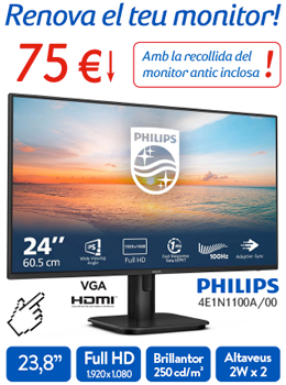 Monitor PHILIPS de 23,8 polzades en oferta